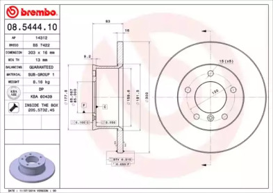 Тормозной диск A.B.S. 08.5444.10