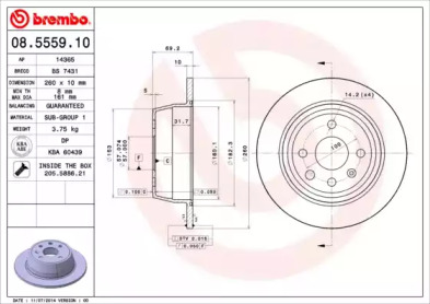 Тормозной диск A.B.S. 08.5559.10