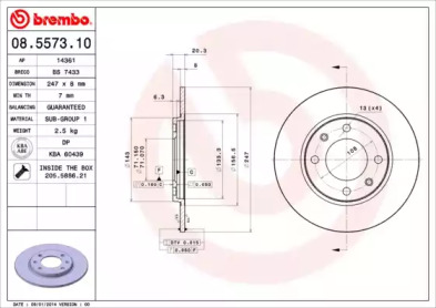 Тормозной диск A.B.S. 08.5573.10