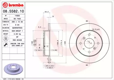 Тормозной диск A.B.S. 08.5582.10