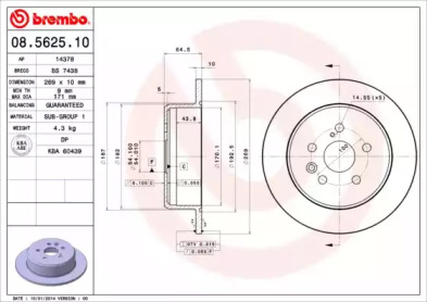 Тормозной диск A.B.S. 08.5625.10