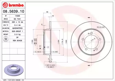 Тормозной диск A.B.S. 08.5639.10