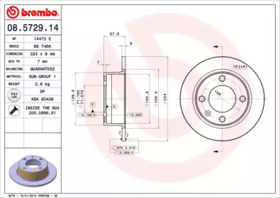 Тормозной диск A.B.S. 08.5729.14