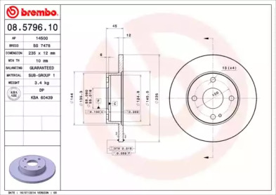 Тормозной диск A.B.S. 08.5796.10