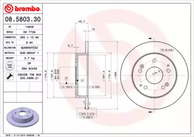 Тормозной диск A.B.S. 08.5803.30