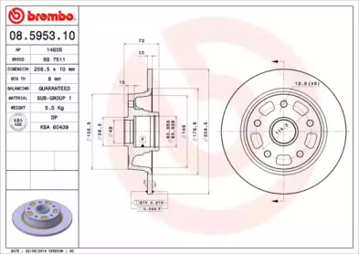 Тормозной диск A.B.S. 08.5953.10