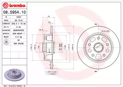 Тормозной диск A.B.S. 08.5954.10