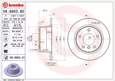 Тормозной диск A.B.S. 08.6853.81