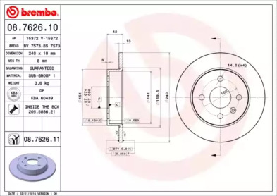 Тормозной диск A.B.S. 08.7626.11