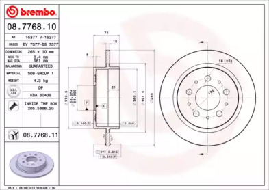 Тормозной диск A.B.S. 08.7768.10