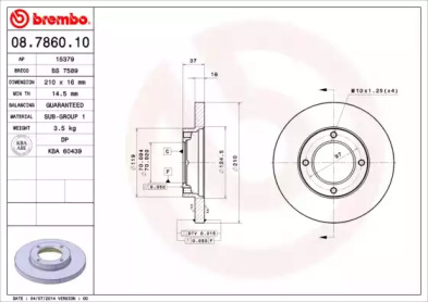 Тормозной диск A.B.S. 08.7860.10