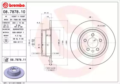 Тормозной диск A.B.S. 08.7878.10