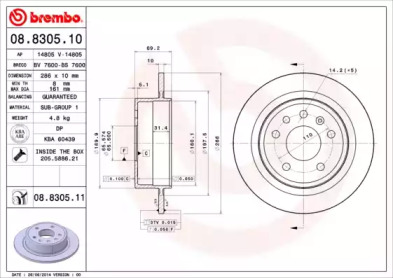 Тормозной диск A.B.S. 08.8305.11