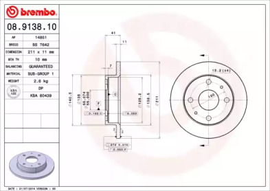 Тормозной диск A.B.S. 08.9138.10