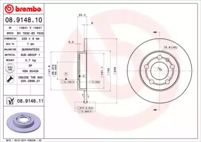 Тормозной диск A.B.S. 08.9148.11