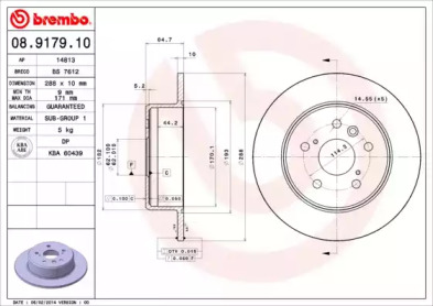 Тормозной диск A.B.S. 08.9179.10