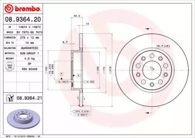 Тормозной диск A.B.S. 08.9364.21