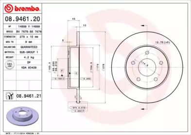 Тормозной диск A.B.S. 08.9461.20