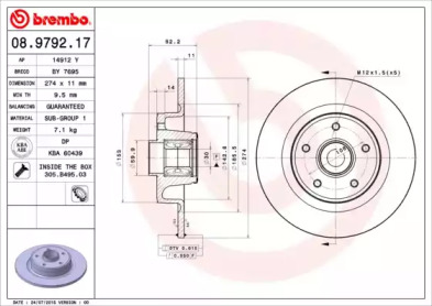 Тормозной диск A.B.S. 08.9792.17