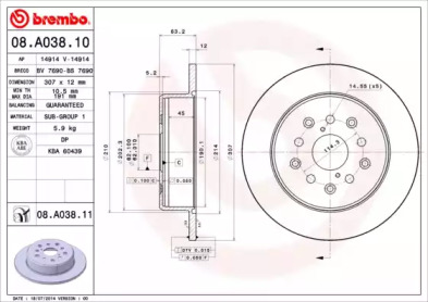 Тормозной диск A.B.S. 08.A038.11