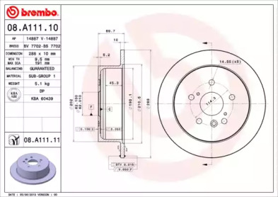 Тормозной диск A.B.S. 08.A111.11