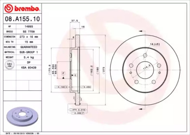 Тормозной диск A.B.S. 08.A155.10