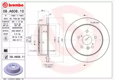 Тормозной диск A.B.S. 08.A608.11