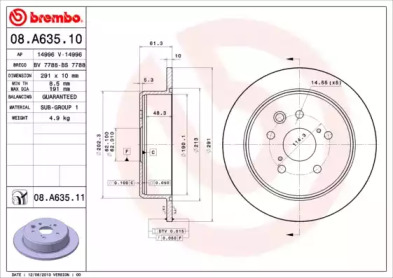 Тормозной диск A.B.S. 08.A635.11