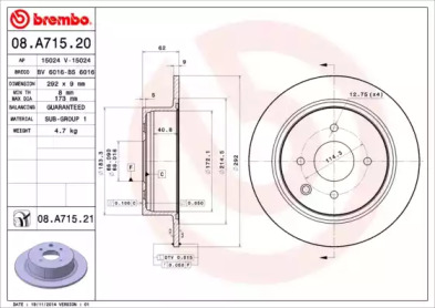 Тормозной диск A.B.S. 08.A715.20