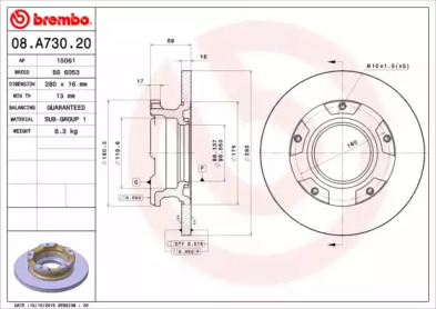 Тормозной диск A.B.S. 08.A730.20