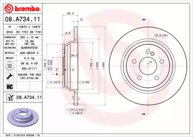 Тормозной диск A.B.S. 08.A734.11