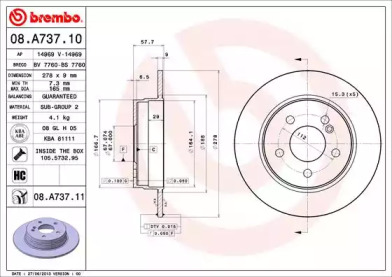 Тормозной диск A.B.S. 08.A737.11