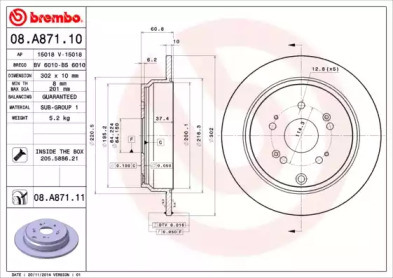 Тормозной диск A.B.S. 08.A871.10