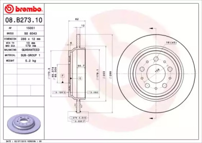 Тормозной диск A.B.S. 08.B273.10