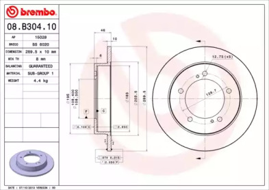 Тормозной диск A.B.S. 08.B304.10