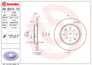 Тормозной диск A.B.S. 08.B310.10