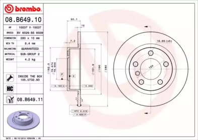 Тормозной диск A.B.S. 08.B649.11