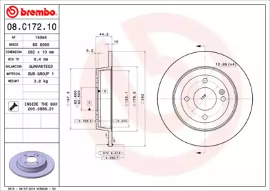 Тормозной диск A.B.S. 08.C172.10