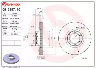 Тормозной диск A.B.S. 09.3357.10