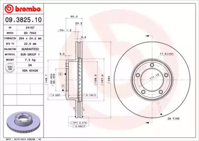 Тормозной диск A.B.S. 09.3825.10