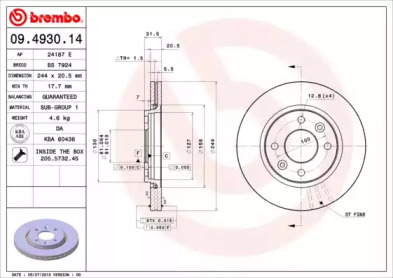 Тормозной диск A.B.S. 09.4930.14