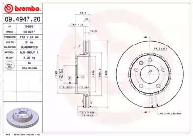 Тормозной диск A.B.S. 09.4947.20