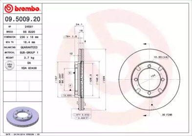 Тормозной диск A.B.S. 09.5009.20