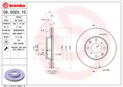 Тормозной диск A.B.S. 09.5023.10