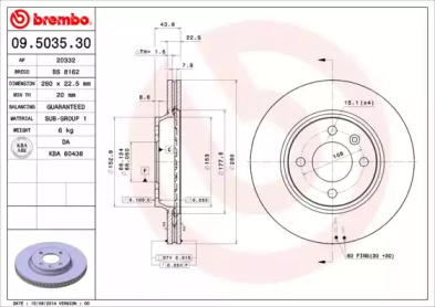 Тормозной диск A.B.S. 09.5035.30