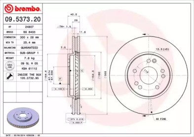 Тормозной диск A.B.S. 09.5373.20