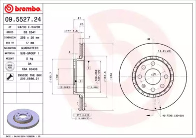 Тормозной диск A.B.S. 09.5527.24