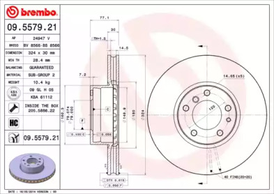 Тормозной диск A.B.S. 09.5579.21