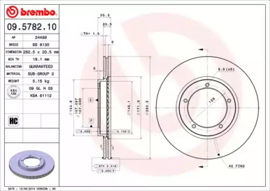 Тормозной диск A.B.S. 09.5782.10