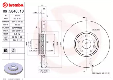 Тормозной диск A.B.S. 09.5846.10